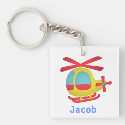 Cute and Colourful Helicopter for Kids Keychain