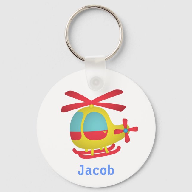 Cute and Colourful Helicopter for Kids Keychain (Front)