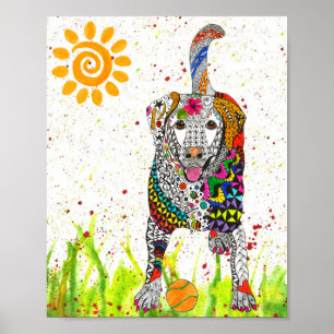 Cute and Colourful Labrador Retriever Poster