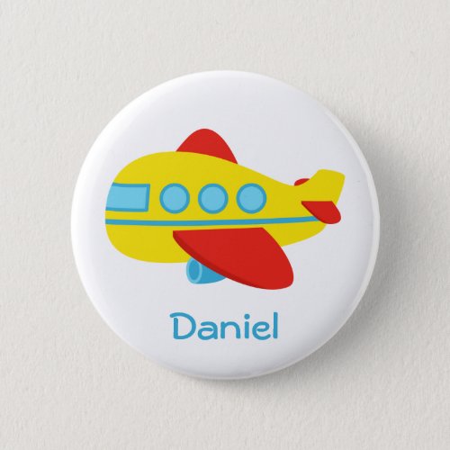 Cute and Colourful Passenger Aeroplane Button