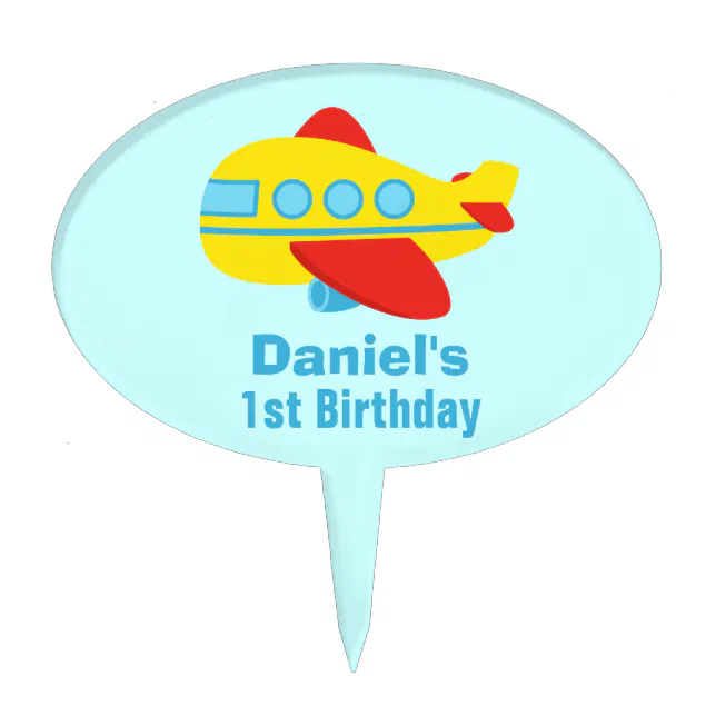 Amazon.com: Glitter Airplane Happy Birthday Cake Topper, Little Pilot  Airplane Birthday Party Decoration, Time Flies Party Supplies, Vintage  Biplane Decoration for Boys : Grocery & Gourmet Food