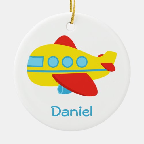 Cute and Colourful Passenger Aeroplane Ceramic Ornament