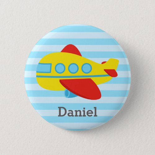 Cute and Colourful Passenger Aeroplane for Boys Pinback Button