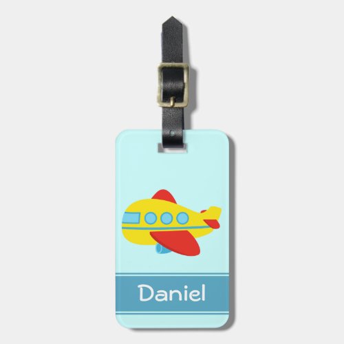 Cute and Colourful Passenger Aeroplane Luggage Tag