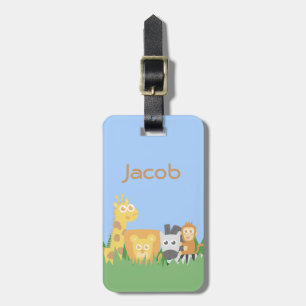 Cute and Colourful Safari Animals Luggage Tag