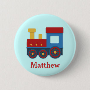 Cute and Colourful Train for Boys Button
