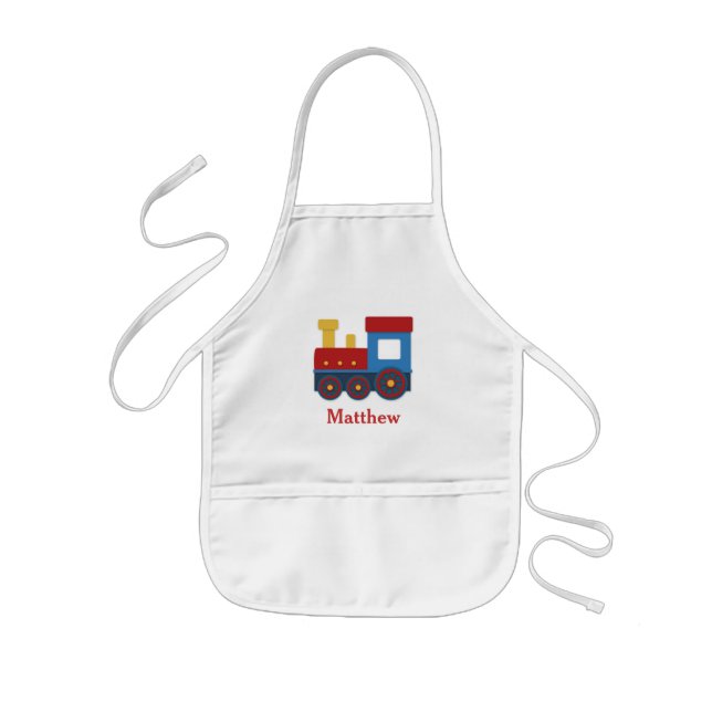 Cute and Colourful Train for Boys Kids' Apron (Front)