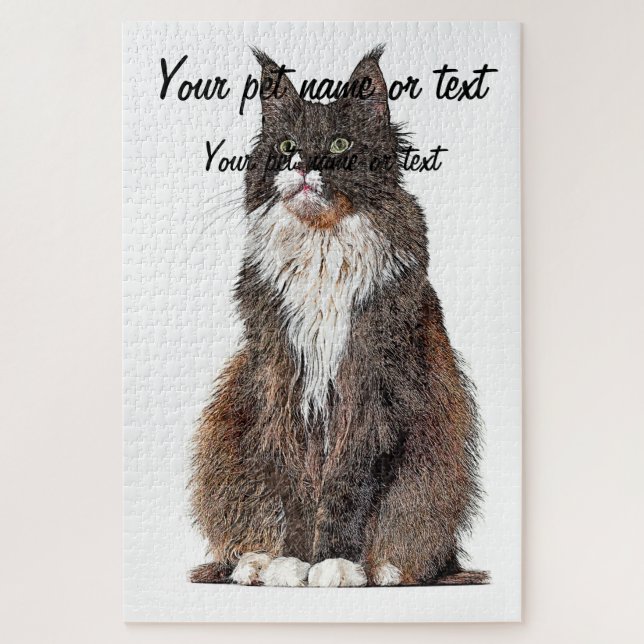 Cute and Cool, Maine Coon Cat Jigsaw Puzzle (Vertical)