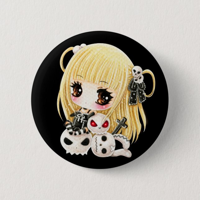 Cute and cool pinback button (Front)