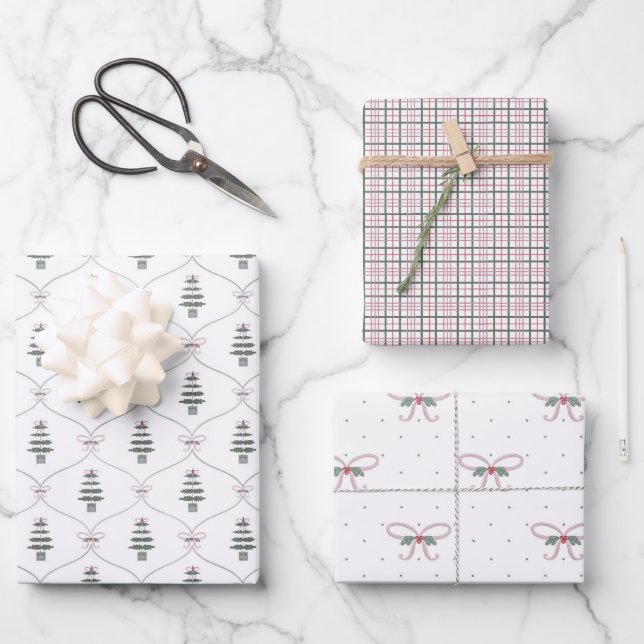 Cute and Cozy Holiday Wrap Set Wrapping Paper Sheets (Front)