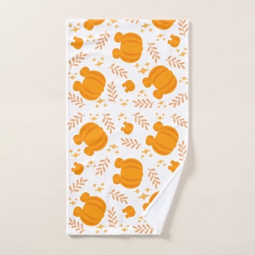 Cute and cozy pumpkin patch hand towel 