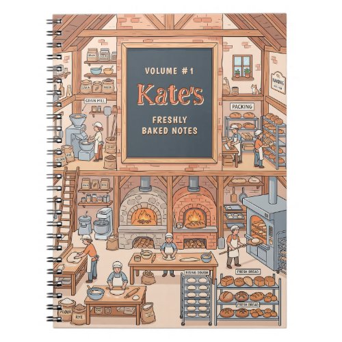 Cute and Cozy Rustic Bread Bakery Recipe Notebook