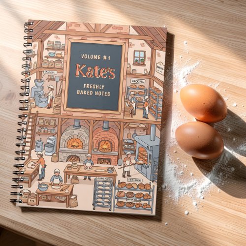 Cute and Cozy Rustic Bread Bakery Recipe Notebook