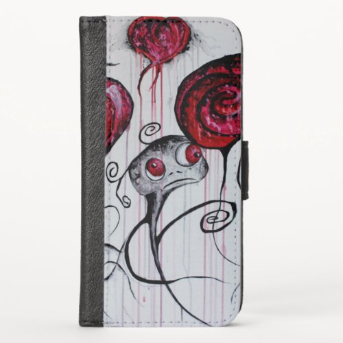 Cute and Creepy Creature Whimsical Goth Horror Art iPhone X Wallet Case