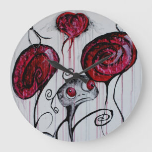 Cute and Creepy Creature Whimsical Goth Horror Art Large Clock
