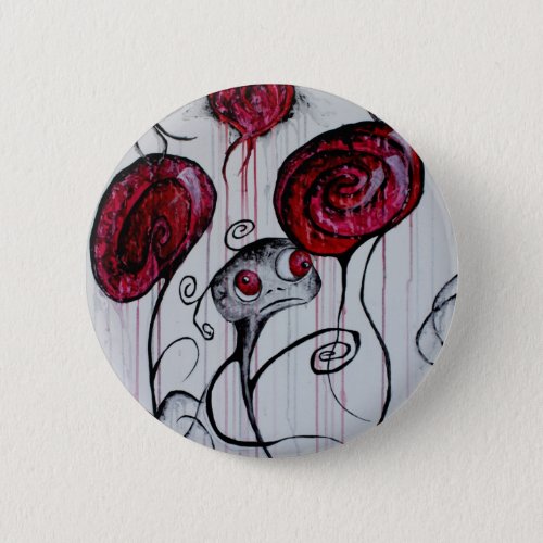 Cute and Creepy Creature Whimsical Goth Horror Art Pinback Button