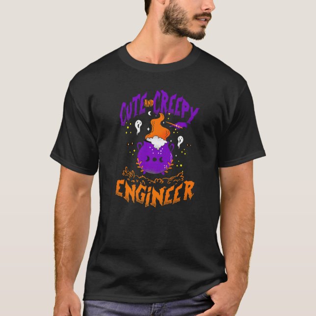 Cute and Creepy Engineer   Engineer Halloween T-Shirt (Front)