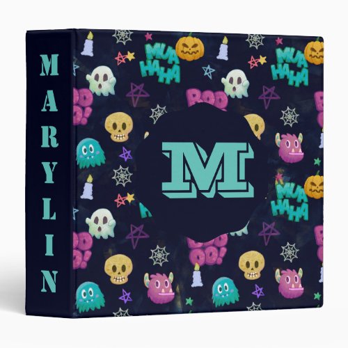 CUTE AND CREEPY HALLOWEEN BACK TO SCHOOL 3 RING BINDER