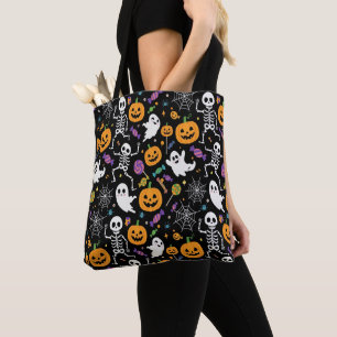 Cute and Creepy Skeletons For Halloween Tote Bag