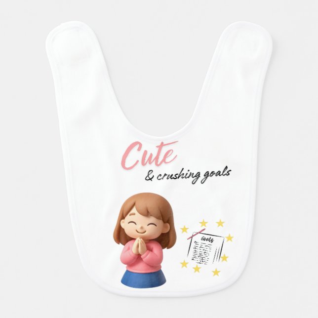 Cute and Crushing Goals Baby Bib (Front)
