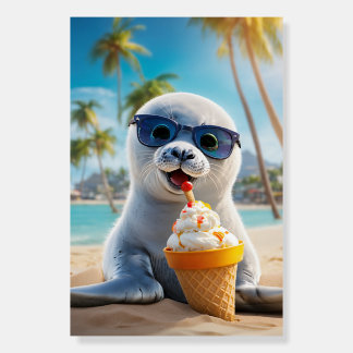  cute and cuddly baby seal  foam board