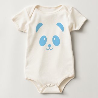 Cute and Cuddly Blue Panda Baby Bodysuit