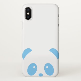 Cute and Cuddly Blue Panda iPhone X Phone Case