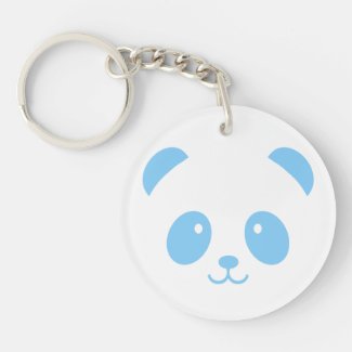 Cute and Cuddly Blue Panda Keychain