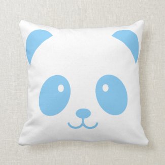 Cute and Cuddly Blue Panda Throw Pillow