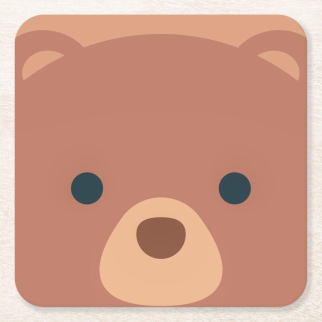 Cute and Cuddly Brown Bear | Coaster (Front)