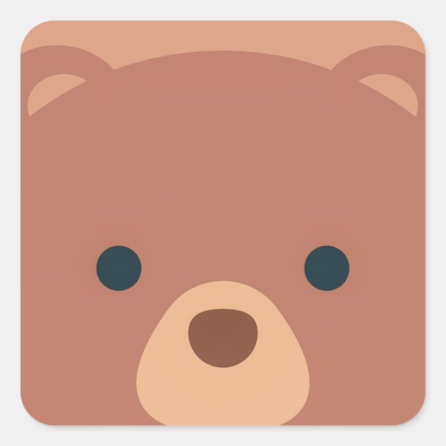 Cute and Cuddly Brown Bear | Sticker (Front)