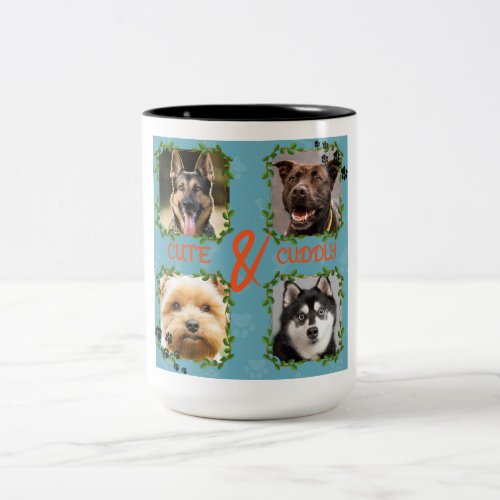 Cute and Cuddly Custom Pet Photo Collage Mug