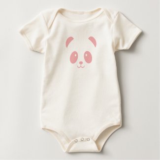 Cute and Cuddly Pink Panda Baby Bodysuit