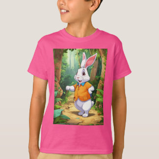 "Cute and Cuddly: Pink Rabbit Kids Fashion" T-Shirt