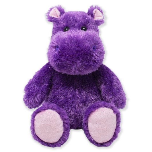 Cute and Cuddly Purple Hippo Plush Stuffed Animal (Front w/o shirt)