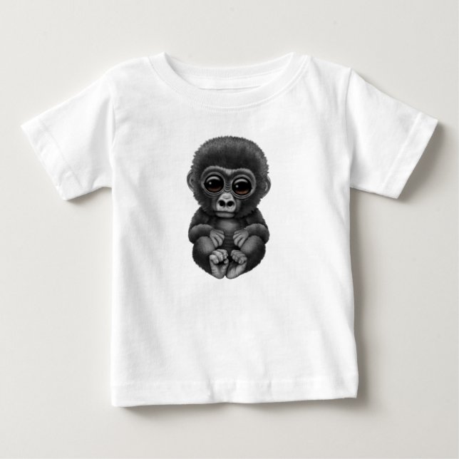 Cute and Curious Baby Gorilla Baby T-Shirt (Front)