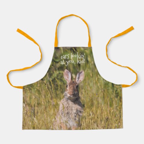 Cute and Curious Eastern Cottontail Rabbit Apron