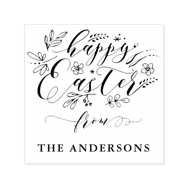 Cute and custom Happy Easter self inking stamp (Design)