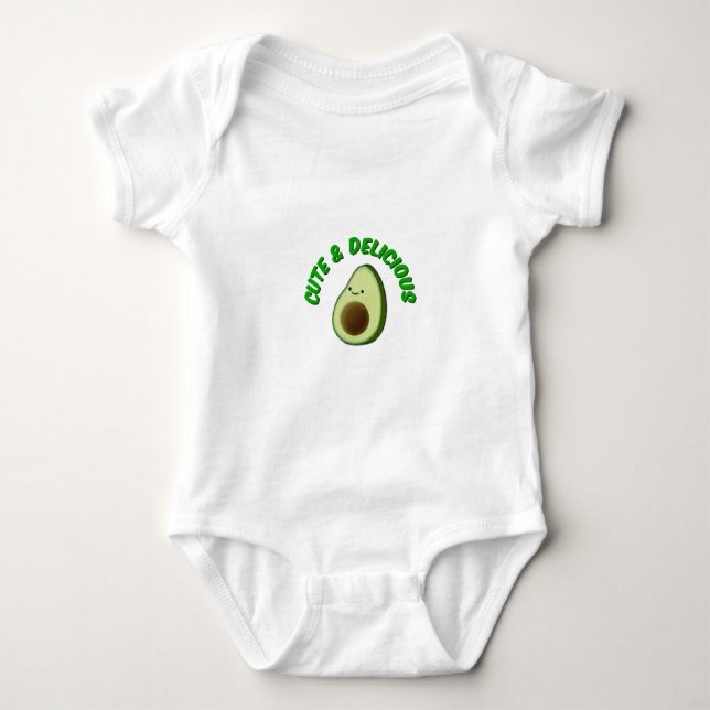 Cute And Delicious Avocado Baby Bodysuit (Front)