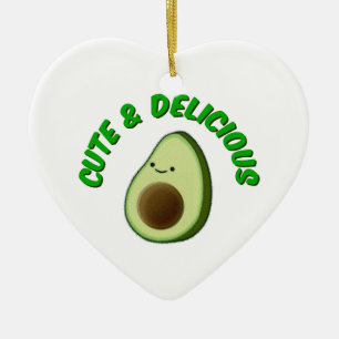Cute And Delicious Avocado Ceramic Ornament