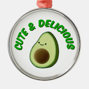 Cute And Delicious Avocado Metal Ornament