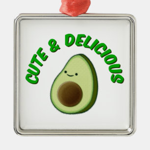 Cute And Delicious Avocado Metal Ornament