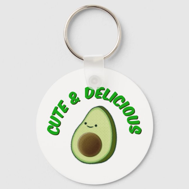 Cute And Delicious Green Avocado Keychain (Front)