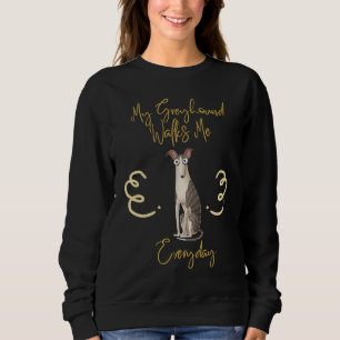 Cute and dog My Greyhound walks me everyday Sweatshirt
