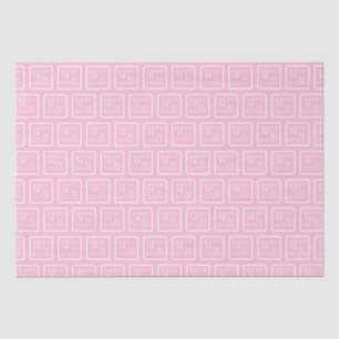 Cute and Elegant "Best Mom Ever" White Heart Pink Tissue Paper