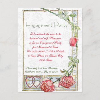 Cute And Elegant Engagement Party Invitation by Boopoobeedoogift at Zazzle