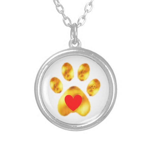 Cute and elegant gold paw silver plated necklace