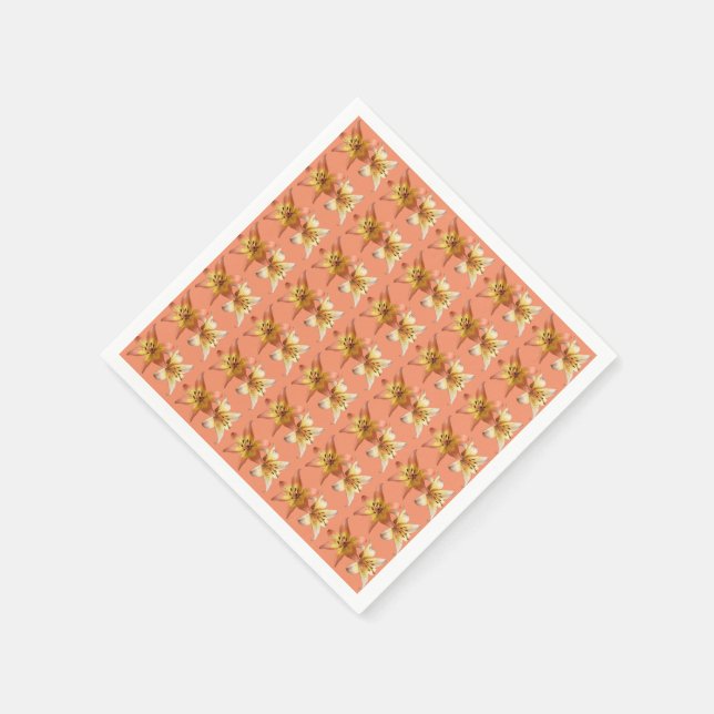 Cute and Elegant Lily Flower Photo Designed Napkins (Corner)