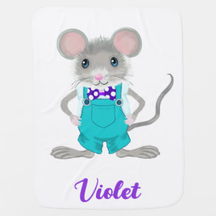 Cute and elegant little mouse baby blanket