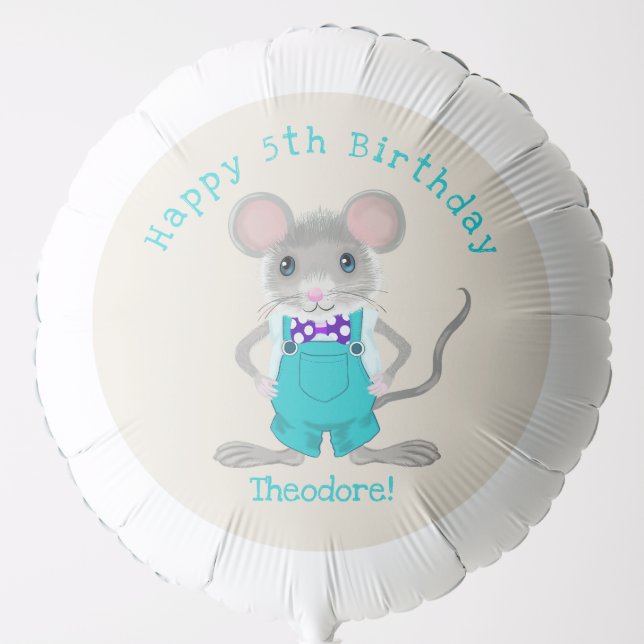 Cute and elegant little mouse custom Birthday Balloon (Front)